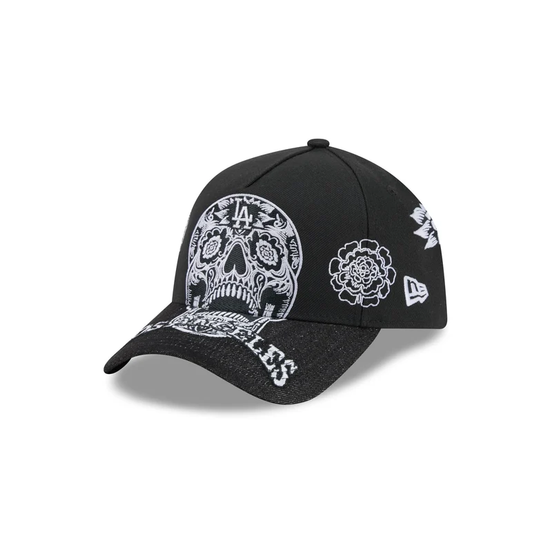 Los Angeles Dodgers Day of the Dead Skull 9FORTY A-Frame Snapback Hat One Size