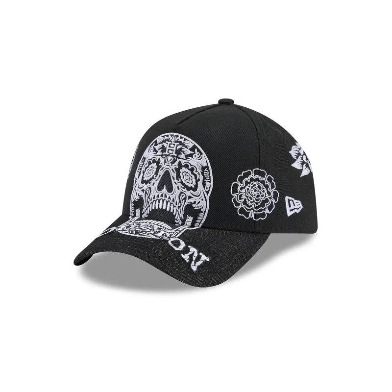 Houston Astros Day of the Dead Skull 9FORTY A-Frame Snapback Hat One Size