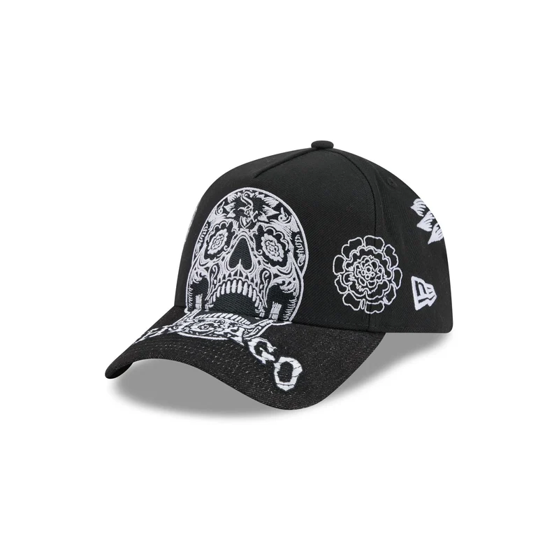 Chicago White Sox Day of the Dead Skull 9FORTY A-Frame Snapback Hat One Size