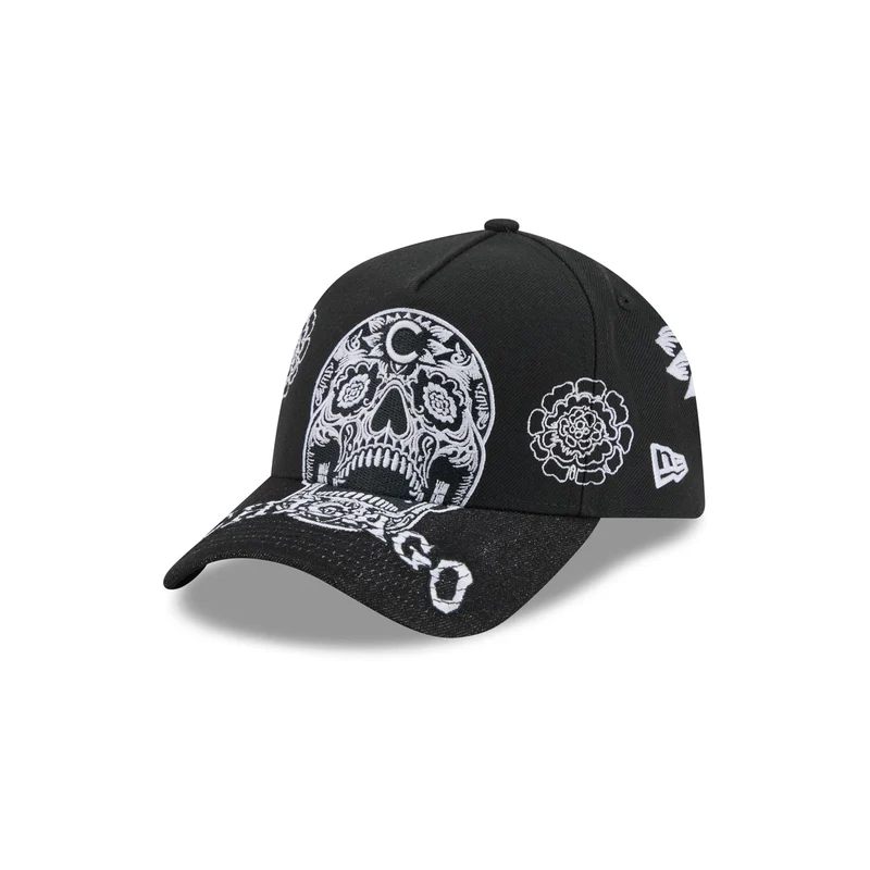 Chicago Cubs Day of the Dead Skull 9FORTY A-Frame Snapback Hat One Size