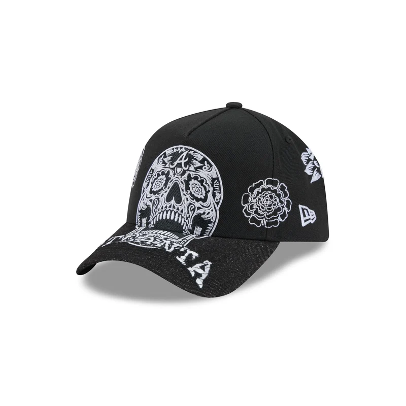 Atlanta Braves Day of the Dead Skull 9FORTY A-Frame Snapback Hat One Size