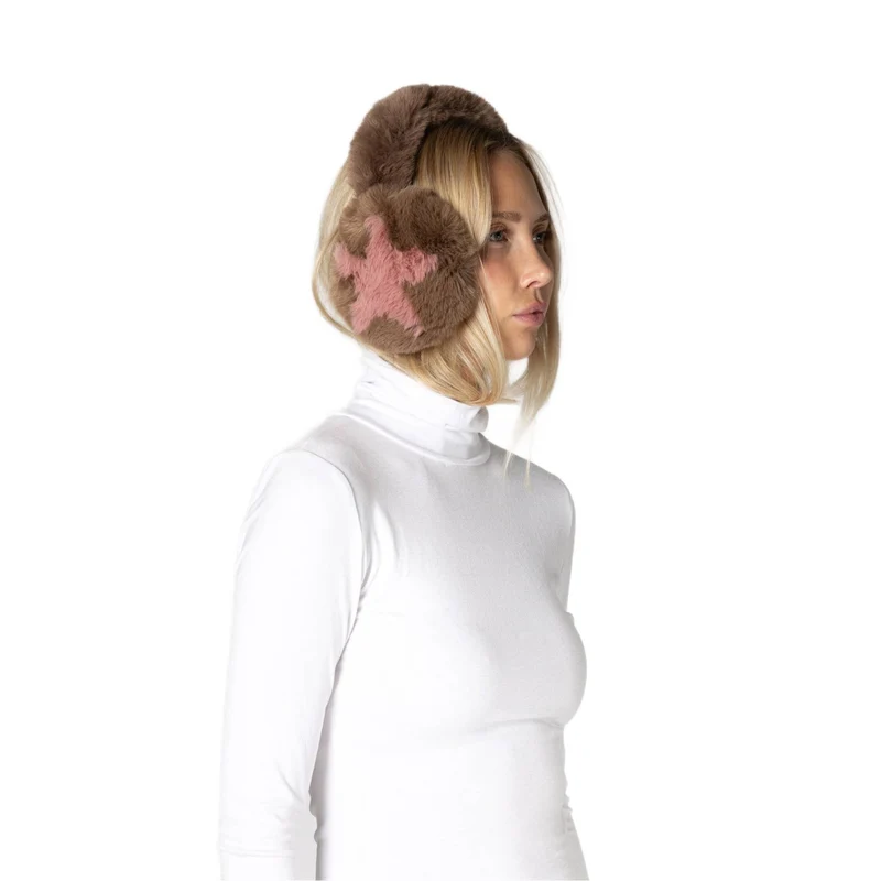 Lyla + Luxe Star Womens Earmuffs Brown Pink / One Size