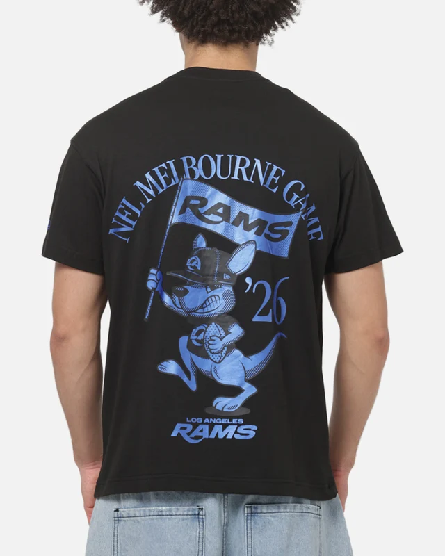 New Era Los Angeles Rams Kangaroo Flag T-Shirt Black 2XL