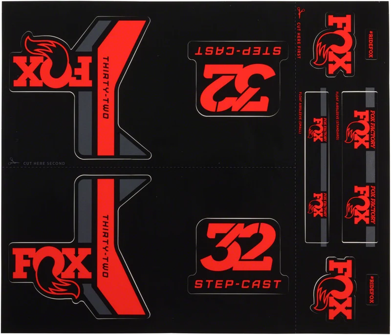 FOX Step Cast Decal Kit for 32 Step-Cast Forks Red