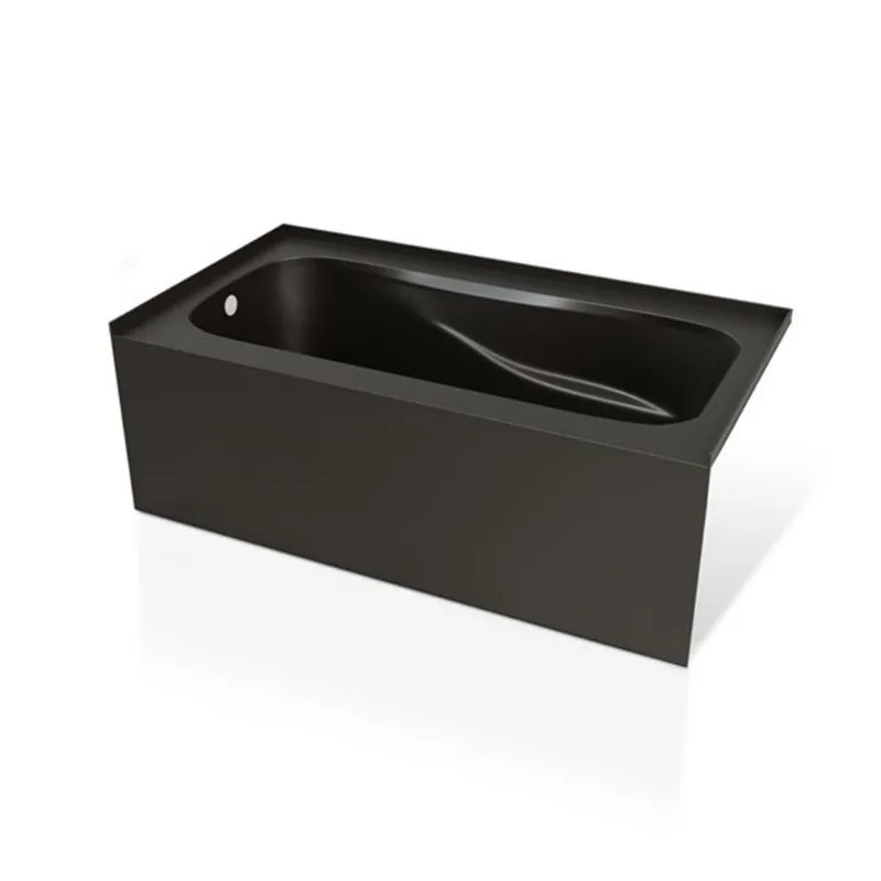 Valley Bath & Kitchen Nina 66 x 30-in Matte Black Shila Stone Alcove Skirted Bathtub - Left-Hand Drain