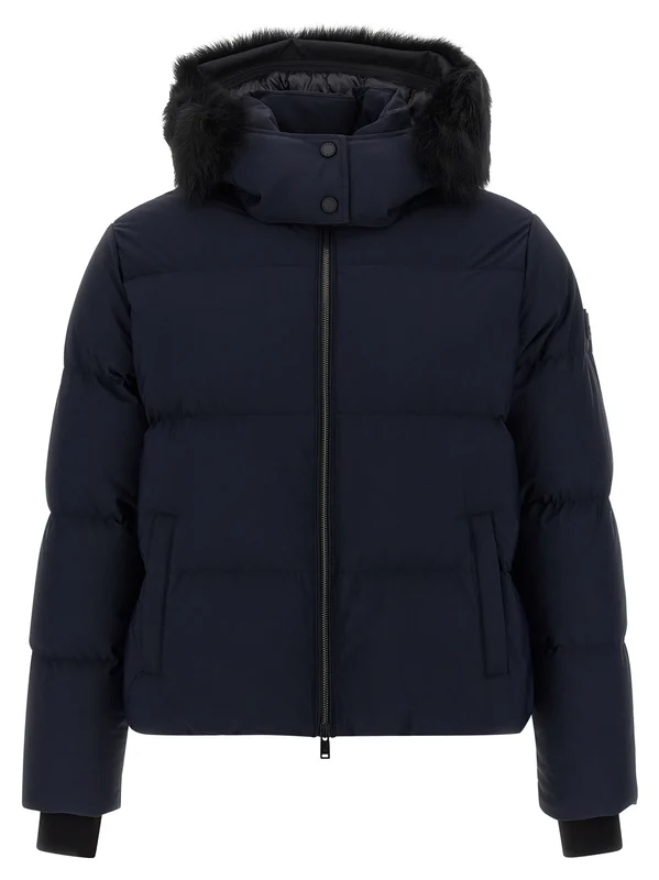 Moose Knuckles Blue Nylon Full-Length Jacket M