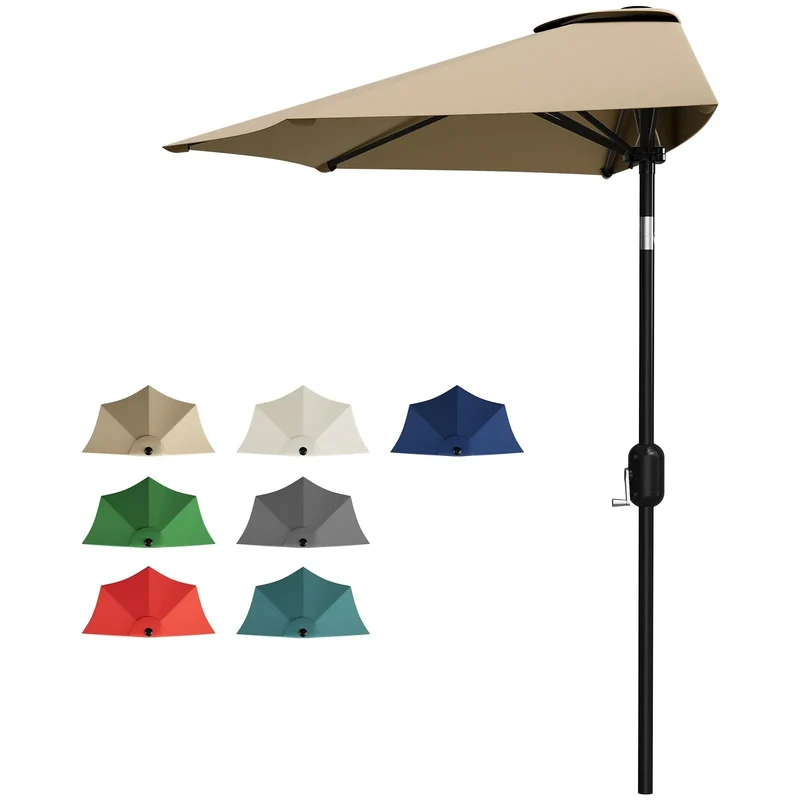 Half Patio Umbrella - 9FT - Turquesa Open Box