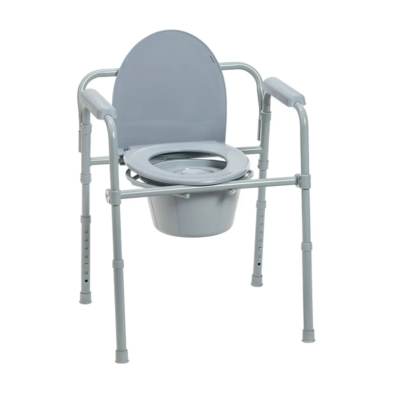 Drive Medical Steel Folding Bedside Commode Open Box