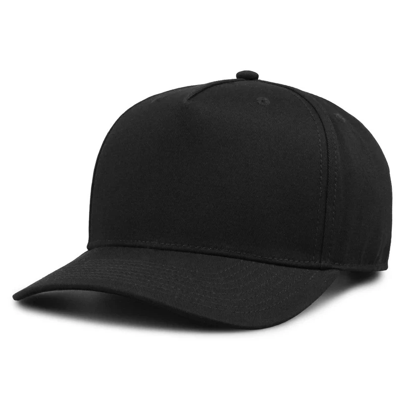 The Game GB525 5 Panel Twill Cap - Black Black / 6 7/8" - 7 5/8"