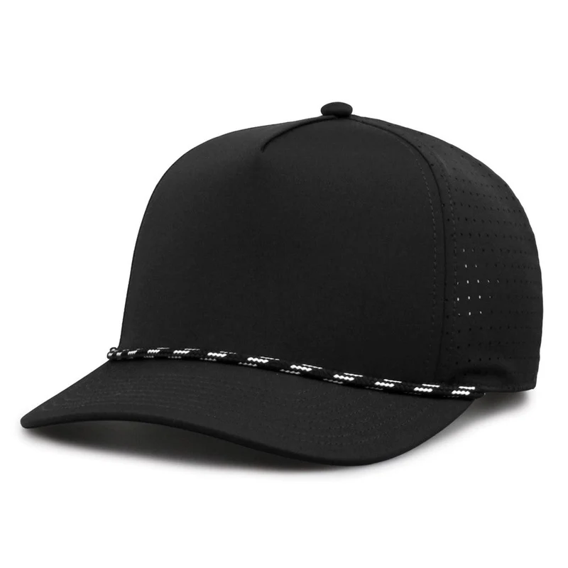 The Game GB530 5 Panel Perforated GameChanger Cap - Black Black / 6 7/8" - 7 5/8"