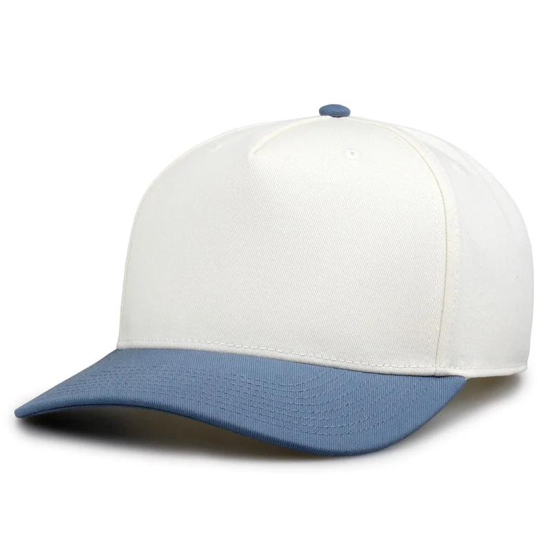The Game GB525 5 Panel Twill Cap - Ivory Marine White Blue-Navy / 6 7/8" - 7 5/8"
