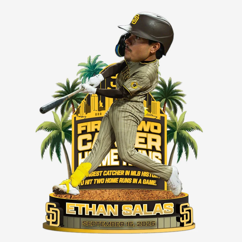 Ethan Salas San Diego Padres Historical First 2 Home Runs Bobblehead