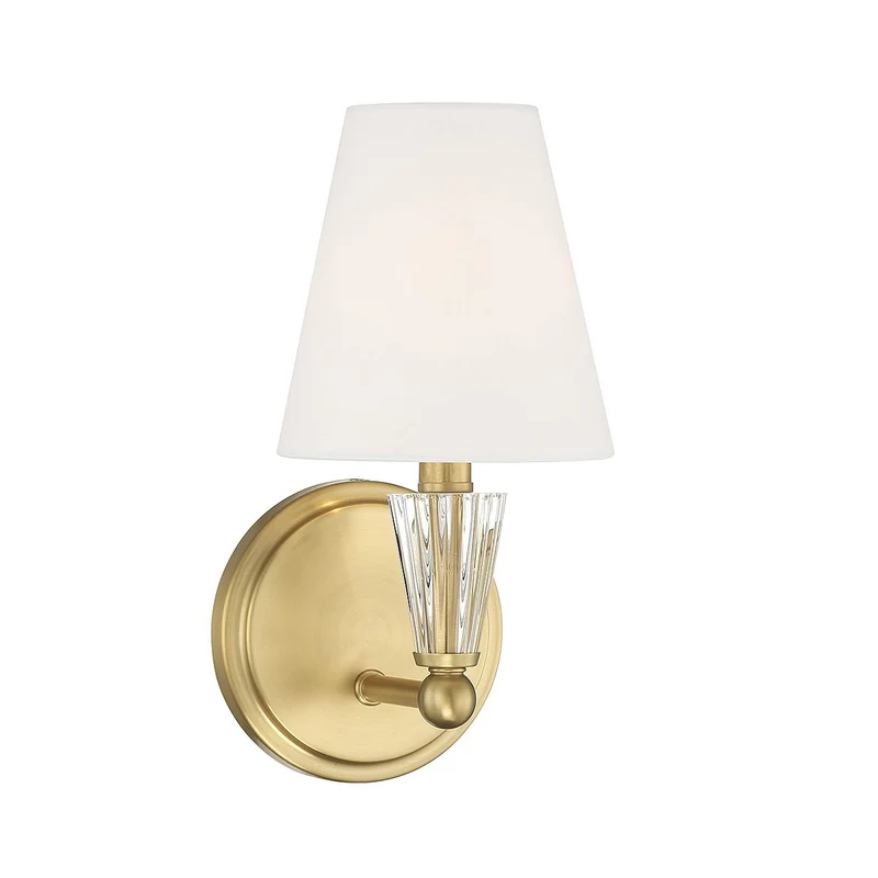 Meridian One Light Wall Sconce Natural Brass