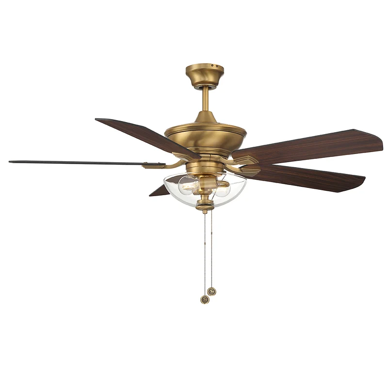 Meridian 52" Outdoor Ceiling Fan Natural Brass