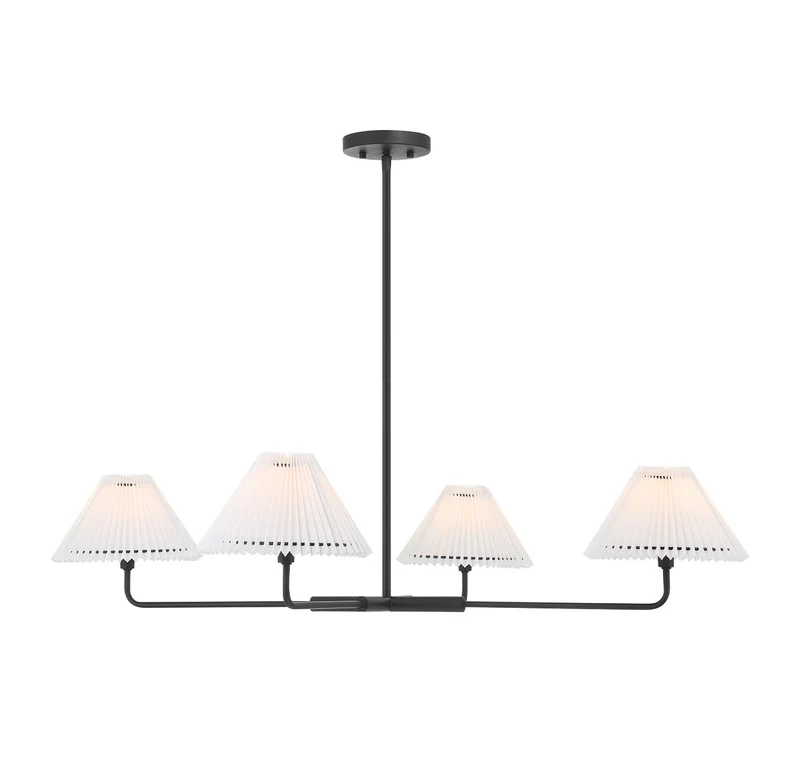Meridian Four Light Chandelier Matte Black