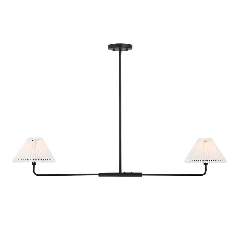 Meridian Two Light Linear Chandelier Matte Black