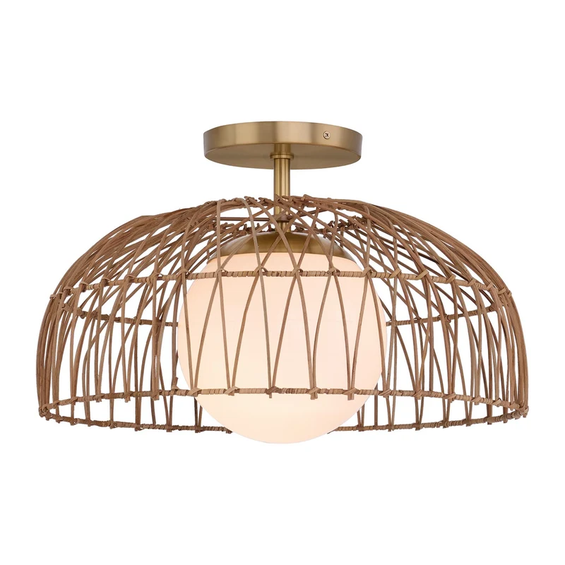 Meridian One Light Convertible Pendant or Semi-Flush