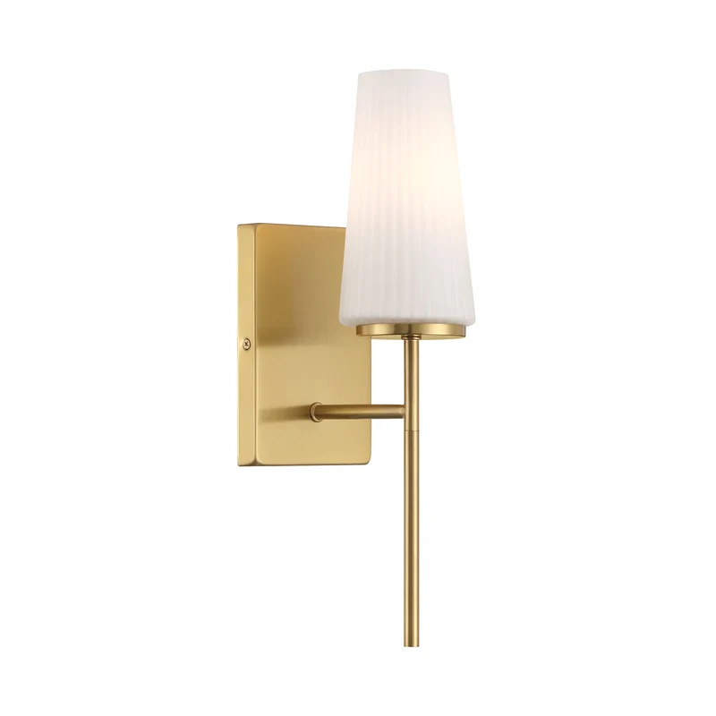 Meridian One Light Wall Sconce Natural Brass