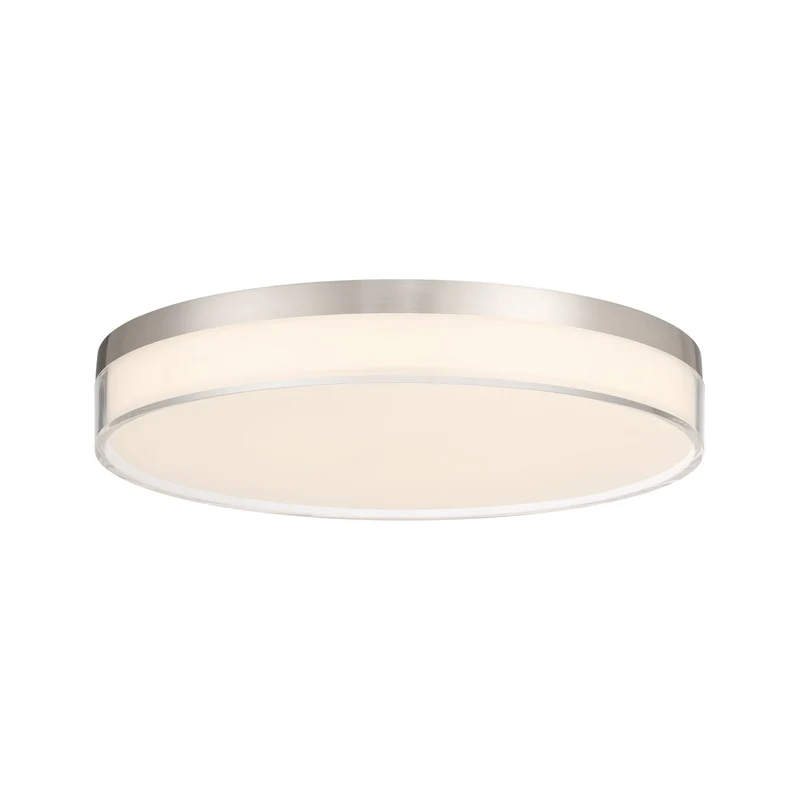 Clarion 5CCT LED Acrylic Ceiling Light Satin Nickel / 13"