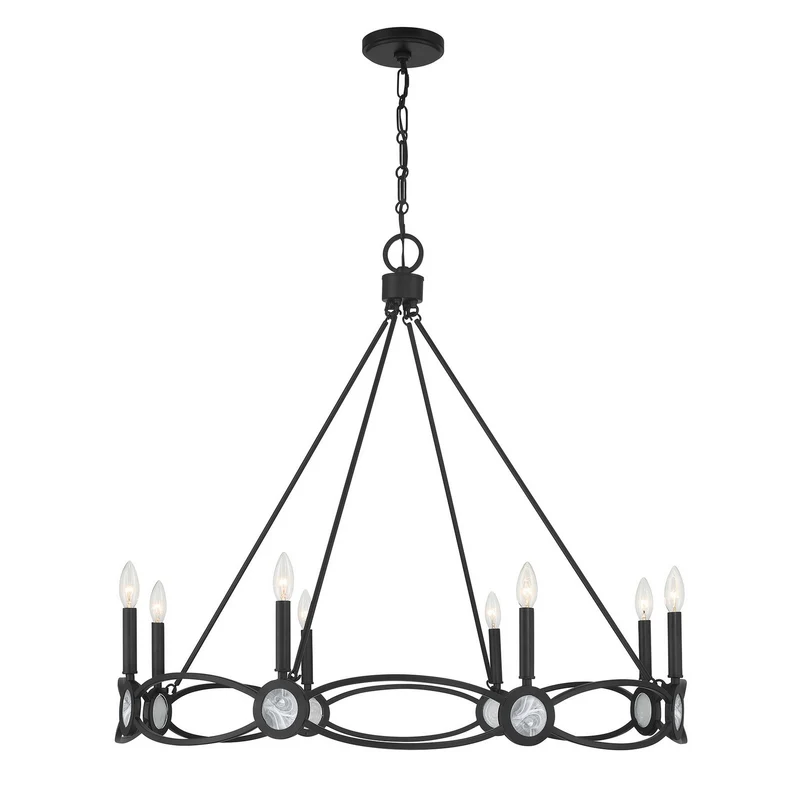 Minette Chandelier Matte Black / 37"