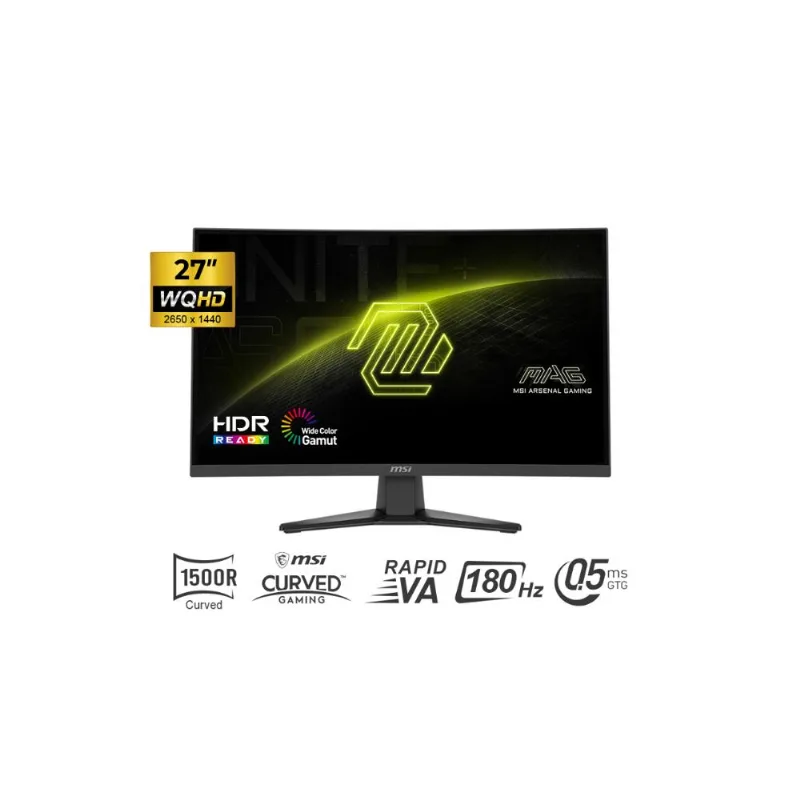 MONITOR GAMING MSI MAG 275CQF E18 27 CURVO 180HZ 0.5MS GTG DP HDMI RAPID VA