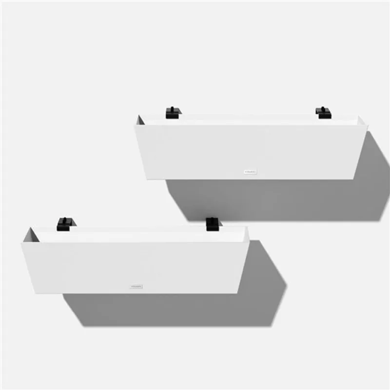 Veradek Pure Series Railing 36-in Plastic Planter - White - 2/Pk