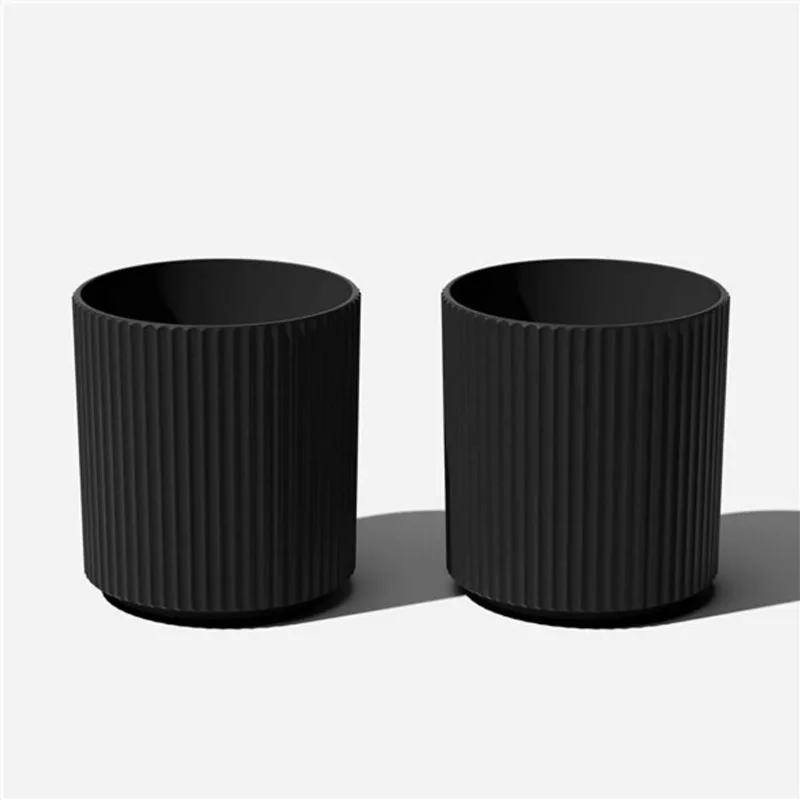 Veradek Demi Series 16-in Plastic-Stone Planter - Black - 2/Pk