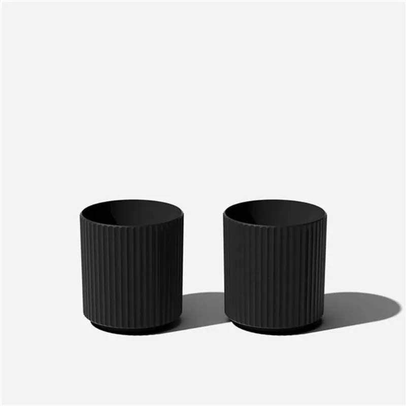Veradek Demi Series 12-in Plastic-Stone Planter - Black - 2/Pck