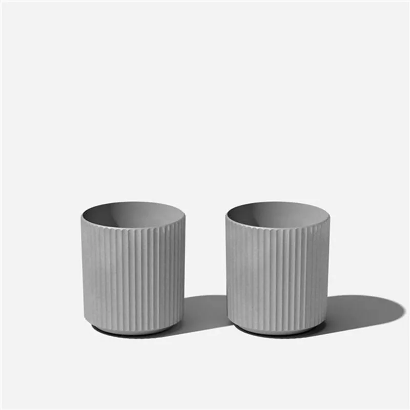 Veradek Demi Series 12-in Plastic-Stone Planter - Grey - 2/Pk
