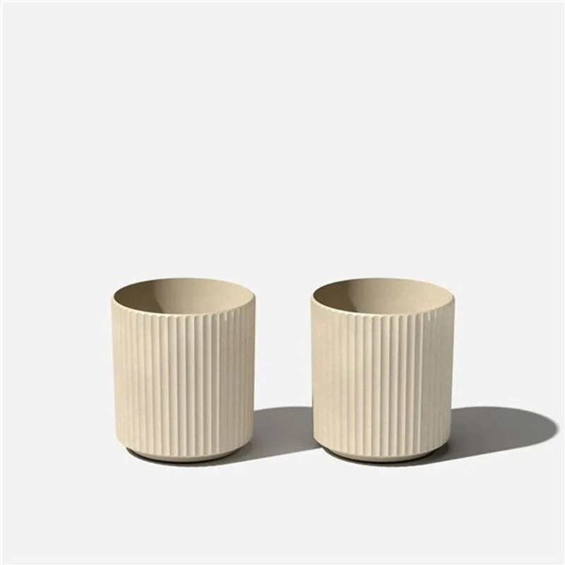Veradek Demi Series 12-in Plastic-Stone Planter - Sand - 2/Pk
