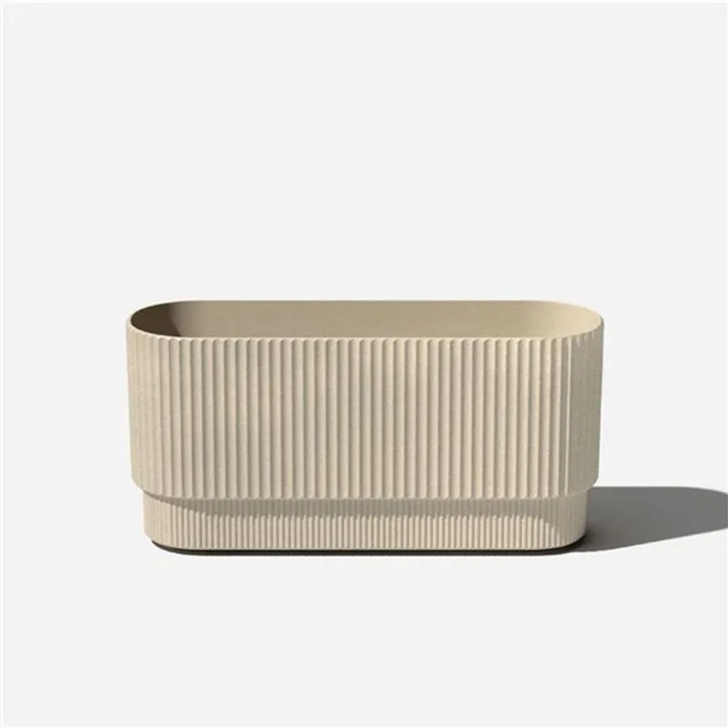 Veradek Demi Series 30-in Long Plastic-Stone Planter - Sand