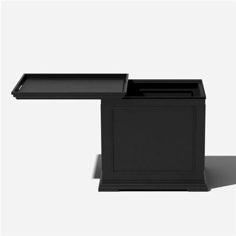 Veradek 2-in-1 Rectangle Plastic Tray and Storage Table – Black