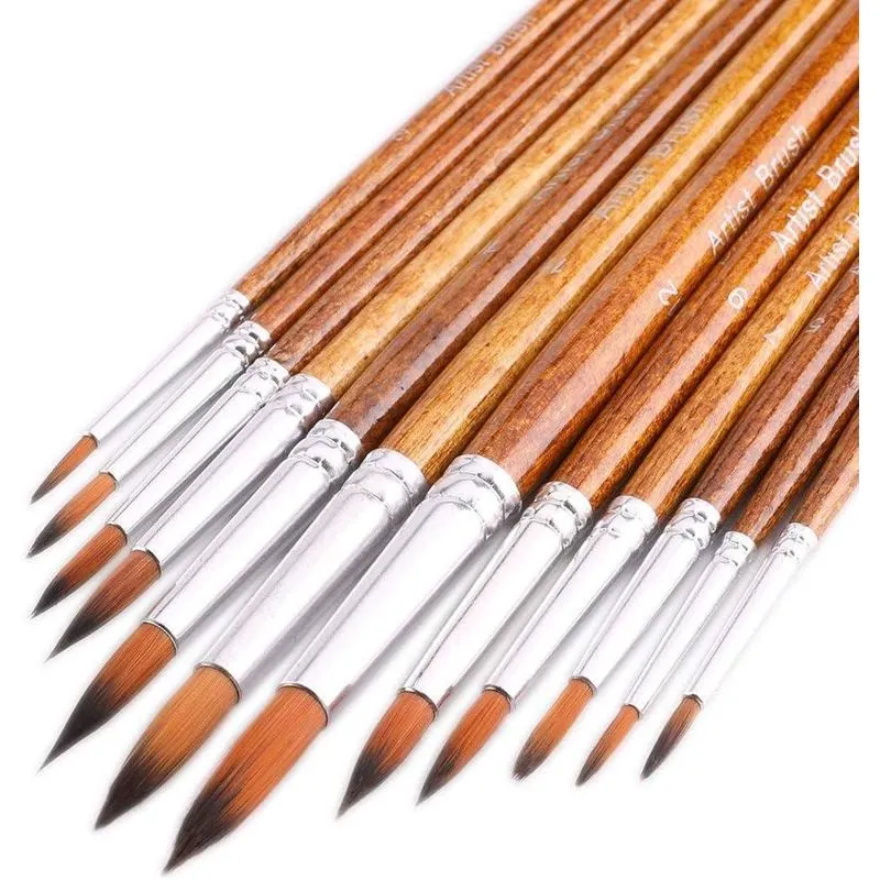 Pincéis Aquarela Importados | Alta Qualidade | 12 Unidades