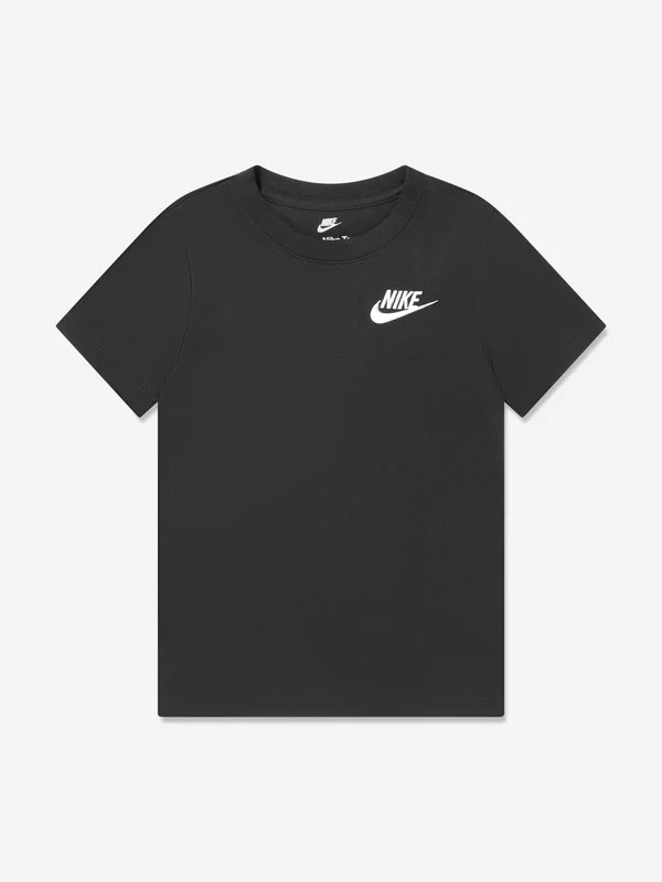 Nike Boys NSW Embroidery Futura T-Shirt in Black Black / 5 - 6 Years