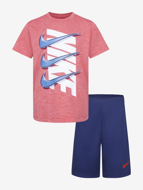 Nike Boys Dri-Fit Dropset Short Set in Red Red / 5 - 6 Years