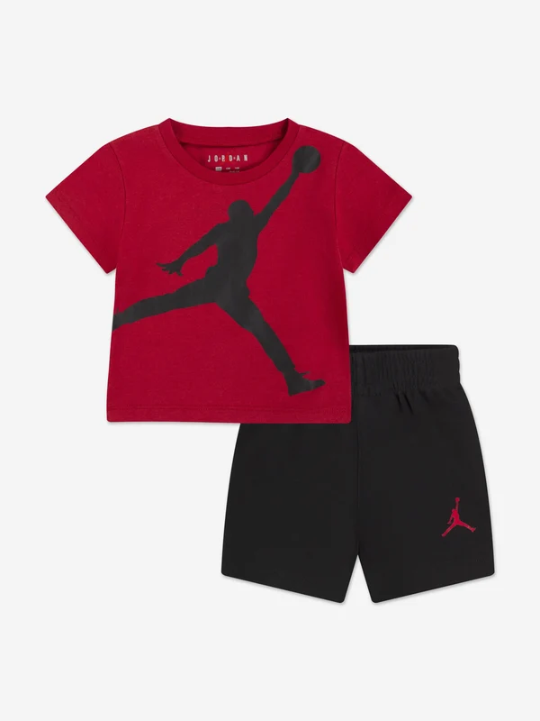 Jordan Boys Jumbo Jumpman Short Set in Red Red / 18 months