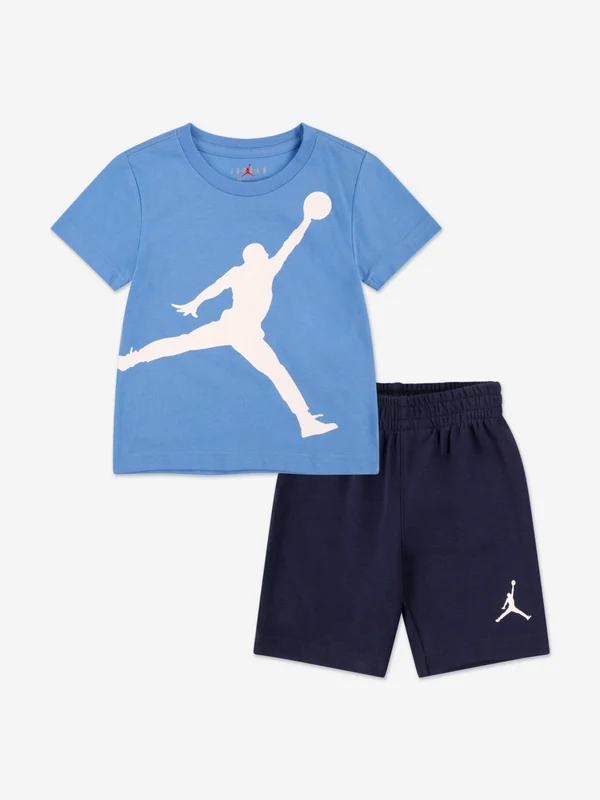 Jordan Boys Jumbo Jumpman Short Set in Blue Blue / 3 - 4 Yrs