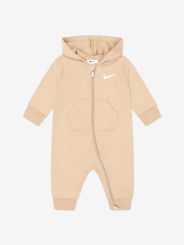 Nike Baby Essentials Hooded Coverall in Beige Beige / 12 Mths