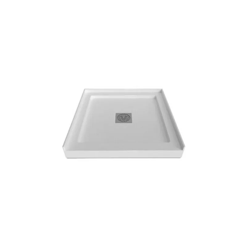 Valley Bath & Kitchen 3232SSTSD1 Acrylic Single Threshold Shower Base 32 x 32-in w/ Centre Drain - White