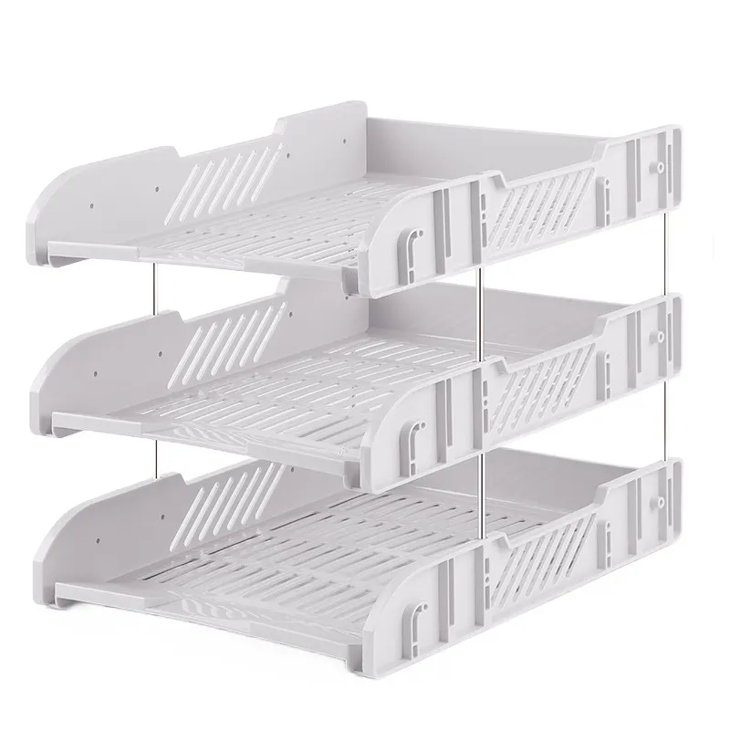 Pequena Bandeja De Arquivos De Três Camadas Fresca, Arquivo De Desktop Vertical