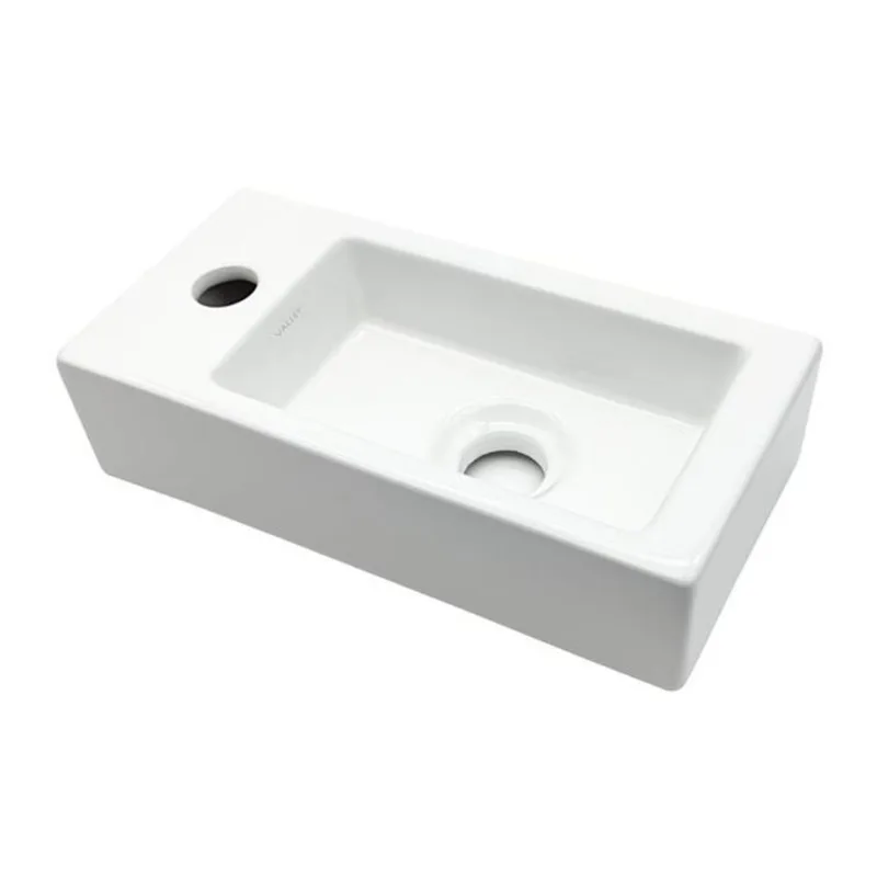 Valley Bath & Kitchen 14.5 L x 7.25-in W Glossy White Ceramic 1-Hole Right-Hand Drain Above-Counter Bathroom Sink