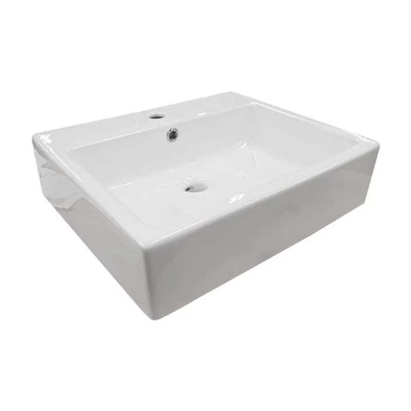 Valley Bath & Kitchen 18.25 W x 20.75 L x 6.25-in H Glossy White Vitreous China Above-Counter Bathroom Sink w/ Overflow