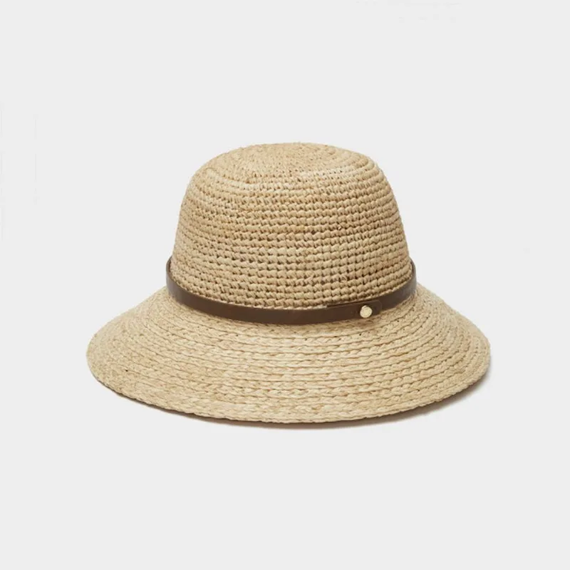 Tilley Women's Raphia Straw Hat with Black Leather Band - Large/X-Large Size