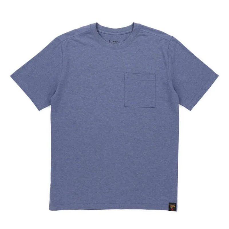 Tilley Tuff Legacy Men's T-Shirt with Pocket in Blue Cotton - Large