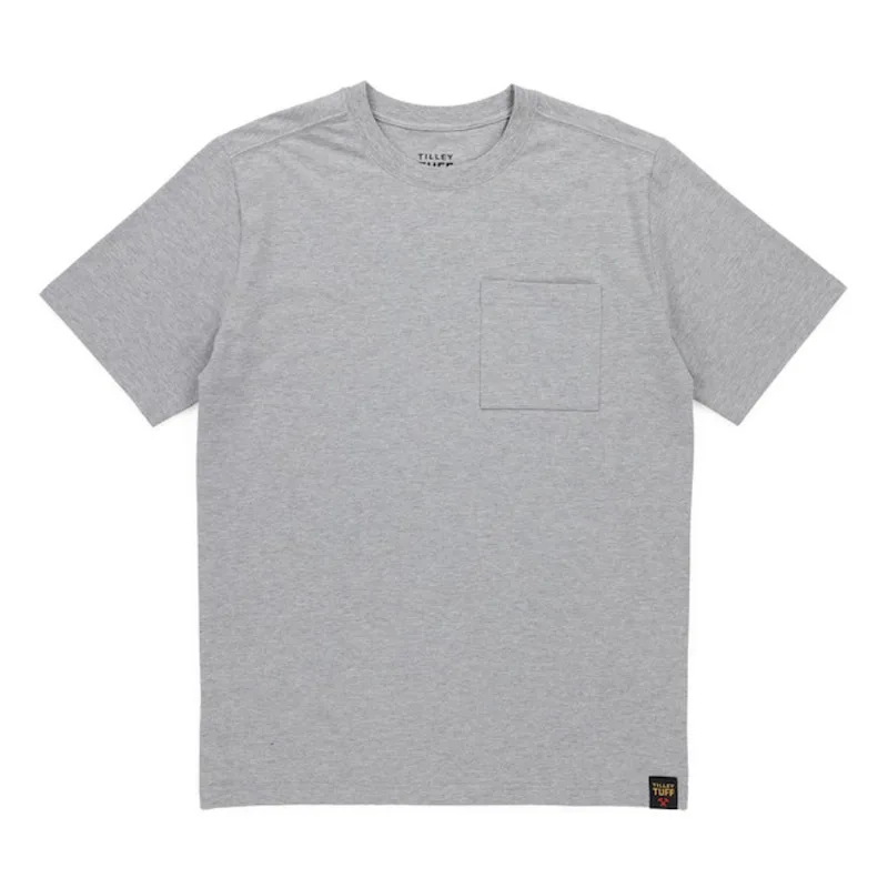 Tilley Tuff Legacy Men's T-Shirt with Pocket in Grey Cotton - Medium