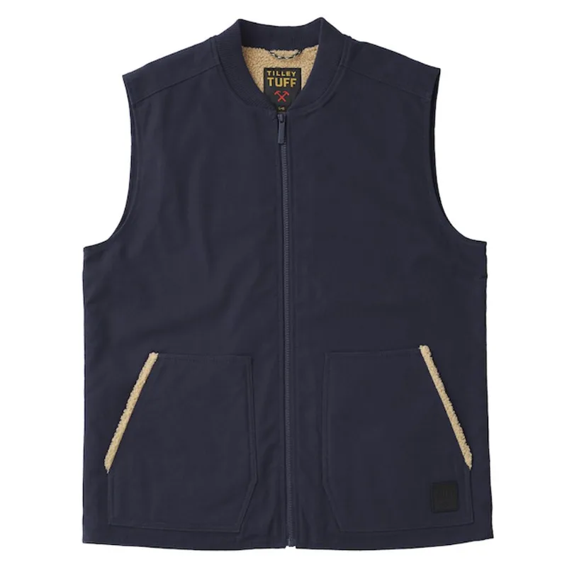 Tilley Tuff Lined Sleeveless Vest for Men in Navy Cotton - 3X-Large