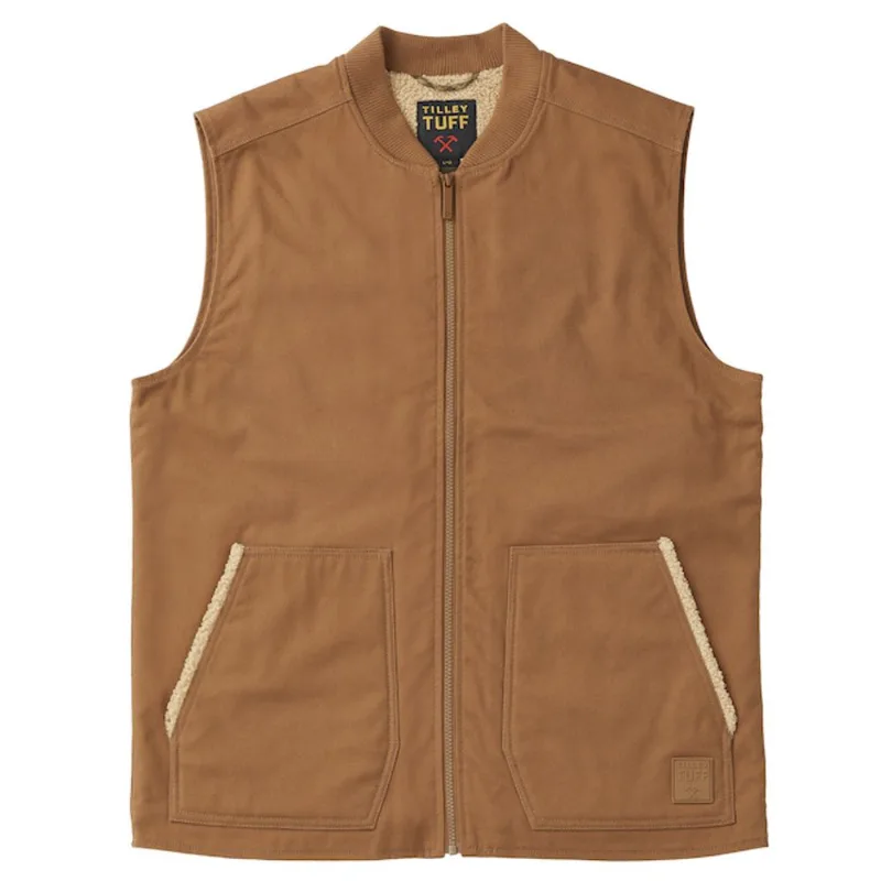 Tilley Tuff Lined Sleeveless Vest for Men in Sand Cotton - Large