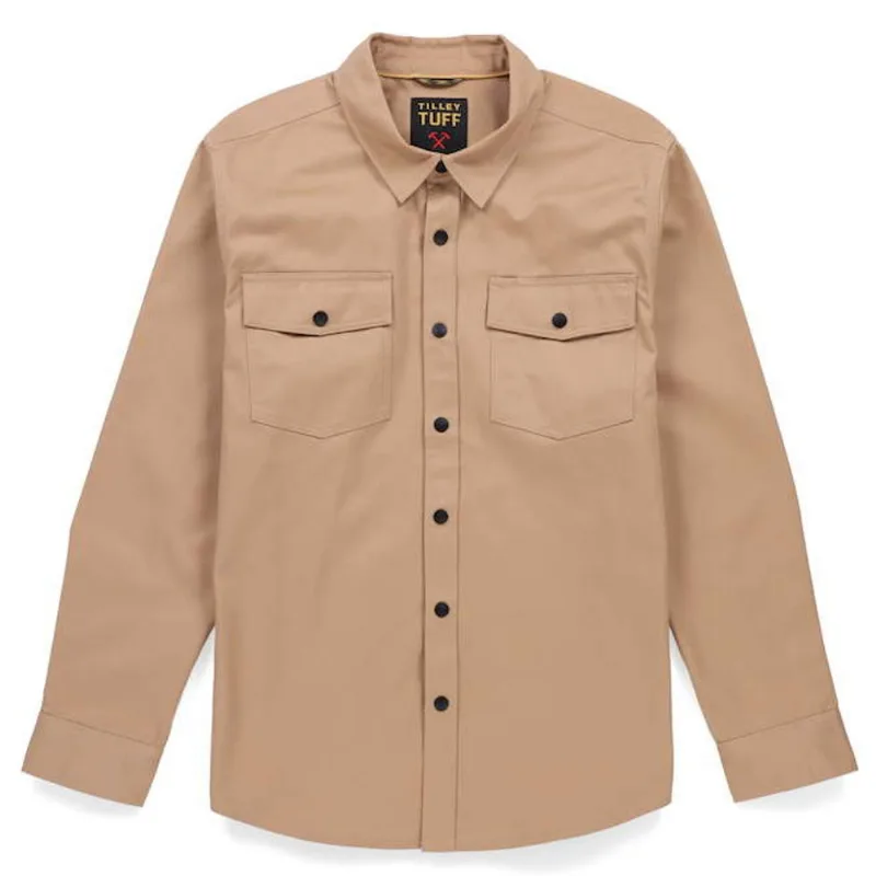 Tilley Tuff Button-Down Work Shirt for Men in Sand Cotton/Polyester - X-Large