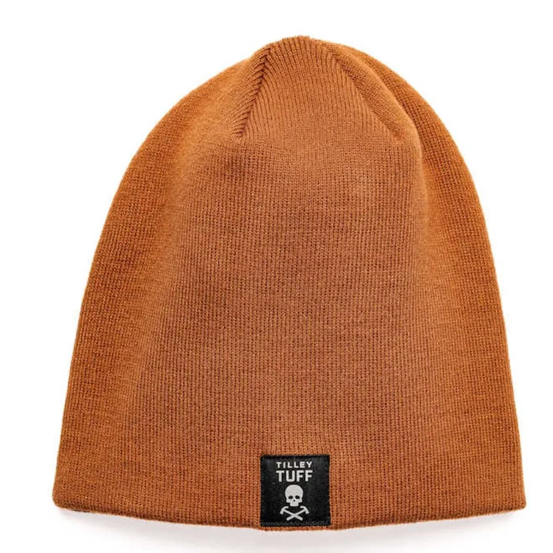 Tilley Tuff Knit Beanie for Men - One Size - Dark Tan