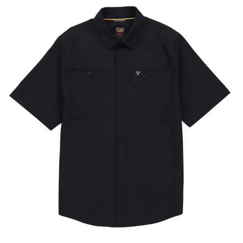 Tilley Tuff Short Sleeve Work Shirt for Men in Black Polyester with 2 Pockets - 2X-Large